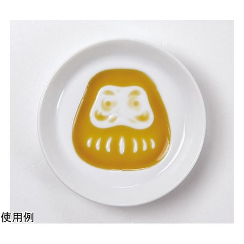 白磁・絵柄入醤油皿 だるま 26299
