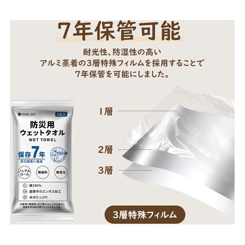 防災用ウェットタオル 1枚 KO387