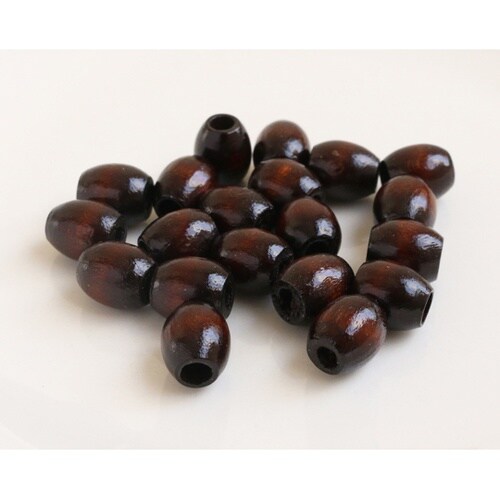 ウッドビーズ 約8×10mm 20個入