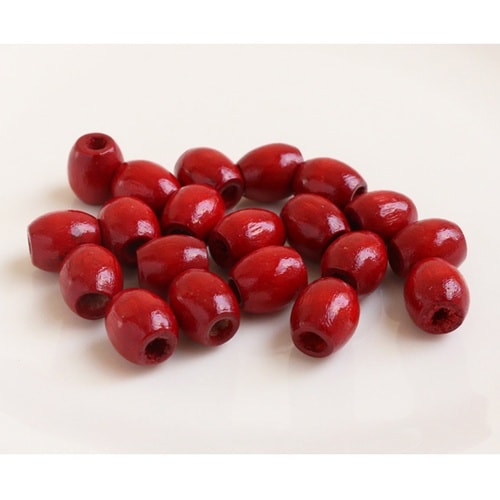 ウッドビーズ 約8×10mm 20個入