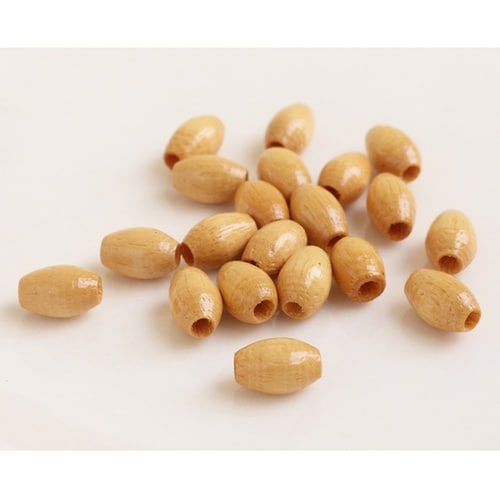 ウッドビーズ 約6×9mm 20個入 ベ