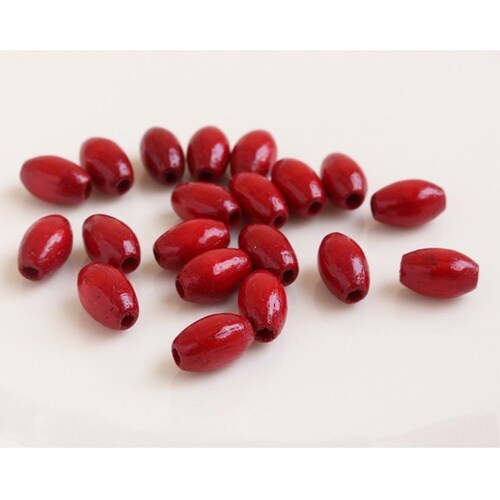 ウッドビーズ 約6×9mm 20個入 レ