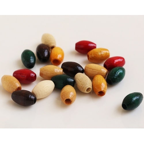 ウッドビーズ 約6×9mm 20個入 ミ