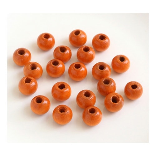 ウッドビーズ 10mm 20個入 オレン