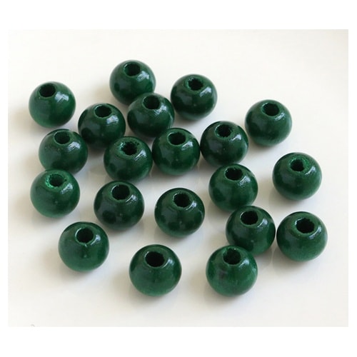 ウッドビーズ 10mm 20個入 グリー
