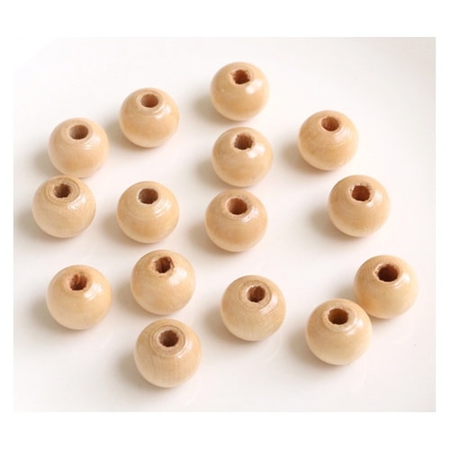 ウッドビーズ 12mm 15個入 ベージ