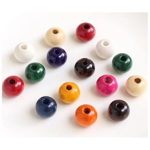 ウッドビーズ 12mm 15個入 ミック