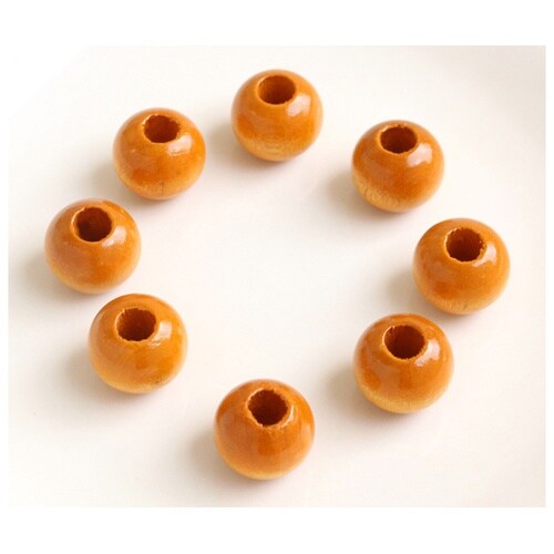 ウッドビーズ 16mm 8個入 イエロー