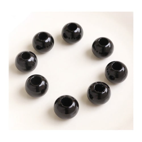 ウッドビーズ 16mm 8個入 ブラック