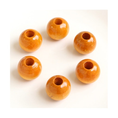 ウッドビーズ 18mm 6個入 イエロー