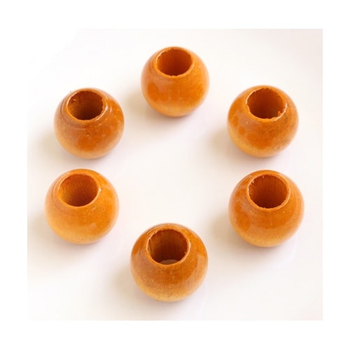 ウッドビーズ 20mm 6個入 イエロー