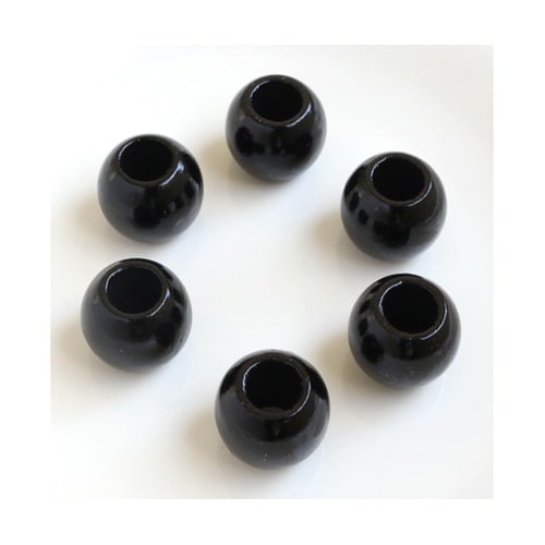 ウッドビーズ 20mm 6個入 ブラック