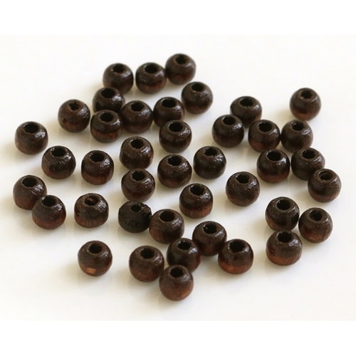 ウッドビーズ 4mm 40個入 ブラウン