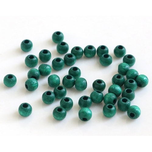 ウッドビーズ 4mm 40個入 グリーン