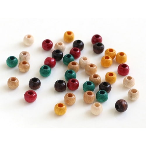 ウッドビーズ 4mm 40個入 ミックス