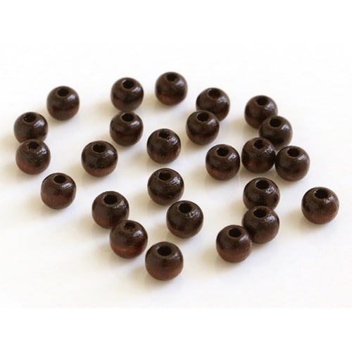 ウッドビーズ 5mm 25個入 ブラウン