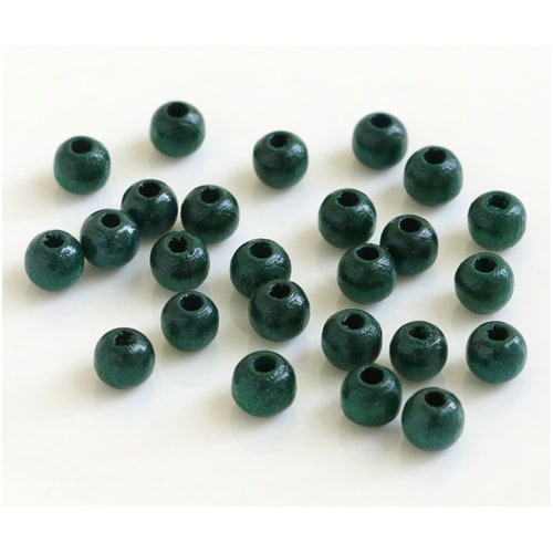 ウッドビーズ 5mm 25個入 グリーン