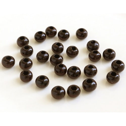 ウッドビーズ 6mm 25個入 ブラウン