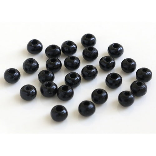 ウッドビーズ 6mm 25個入 ブラック