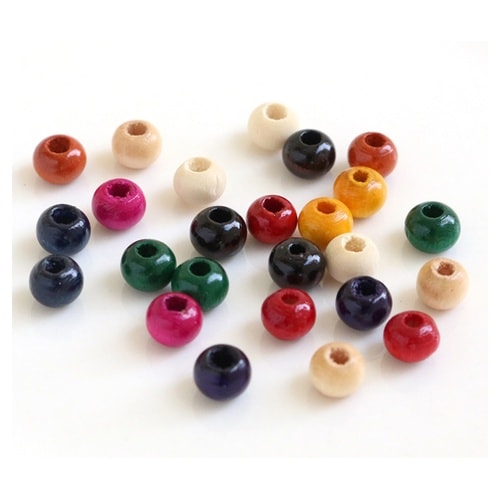 ウッドビーズ 6mm 25個入 ミックス