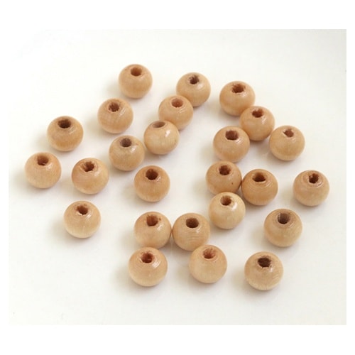 ウッドビーズ 8mm 25個入 ベージュ
