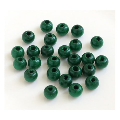 ウッドビーズ 8mm 25個入 グリーン