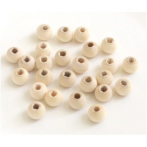 ウッドビーズ 8mm 25個入 木地 N