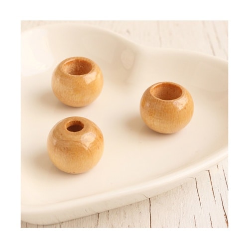 二段穴 ウッドビーズ 16mm 3個入