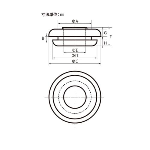 配線穴カバー 膜付きグロメット 9mm