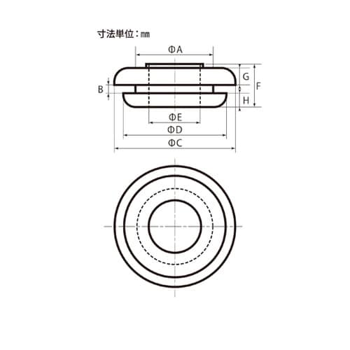 配線穴カバー 膜付きグロメット 28mm