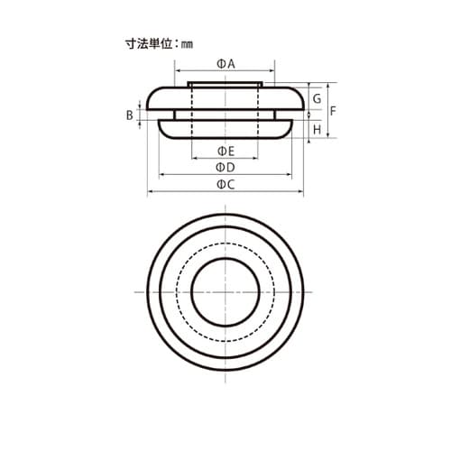 配線穴カバー 膜付きグロメット 32mm