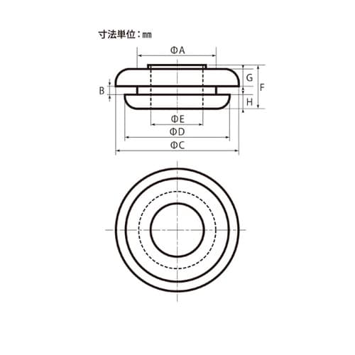 配線穴カバー 膜付きグロメット 38mm