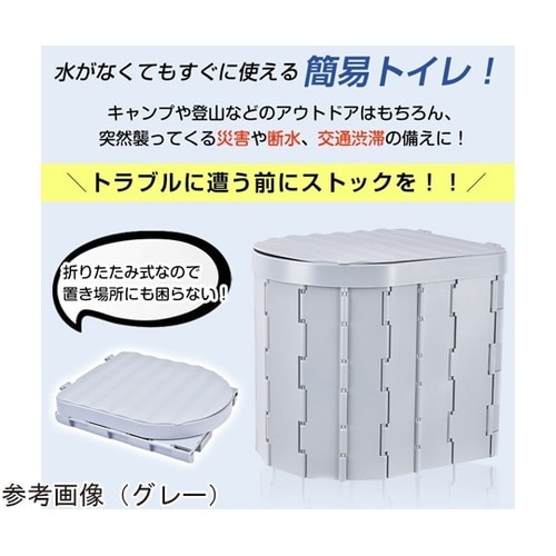 簡易トイレ 凝固剤12個付き グレー N