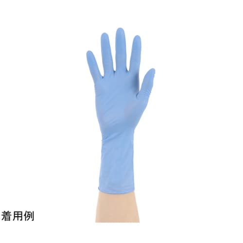 HDニトリル手袋超厚手ロングSS アクア