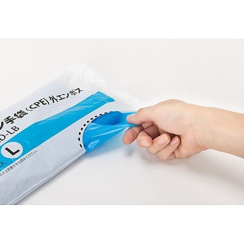CPE手袋 ブルー L 100枚入 LD