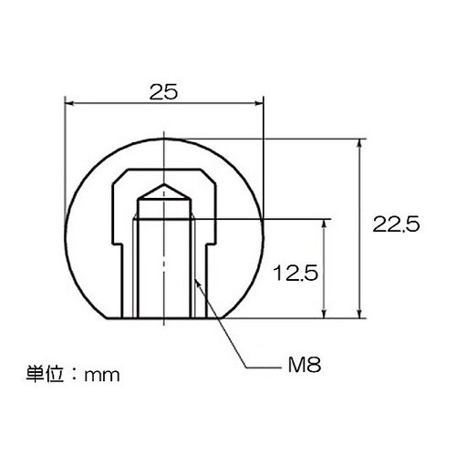 M8/25mm 雌ねじゴムボール EA9