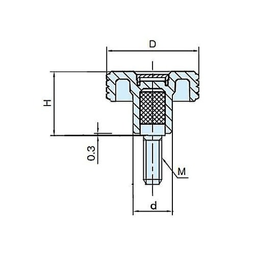 M8x16mm/φ50mm 雄ねじノブ