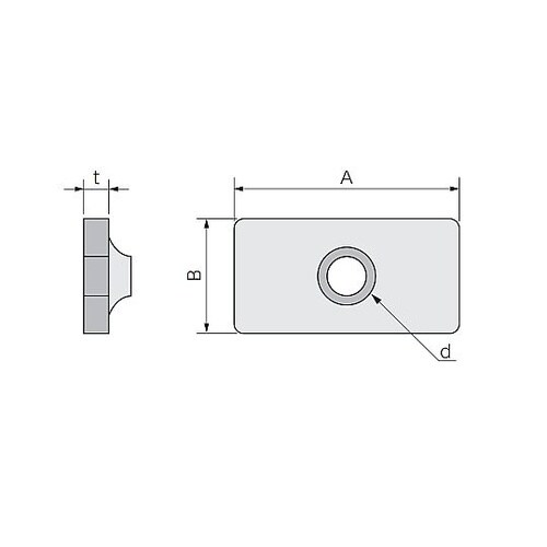 M 5/34x23mm 四角ナット(10