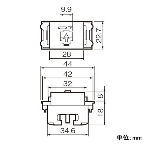 EA940CD−421 電話線モジュラジャック (