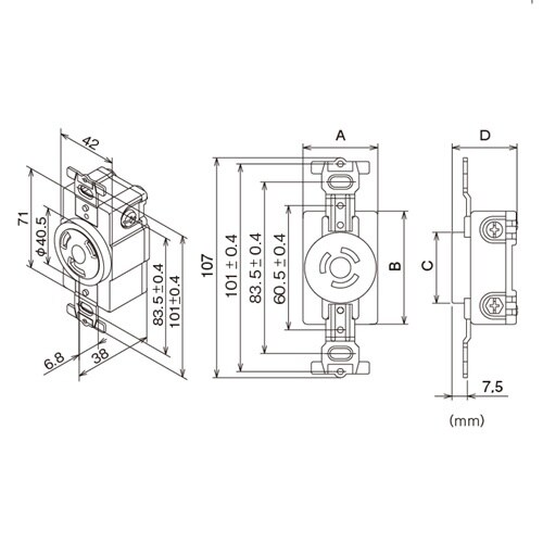 EA940CL−13 125V/15A 埋込コンセ