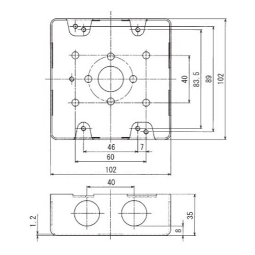 EA940CR−2 20mm穴 スイッチボックス(