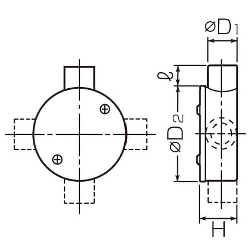 EA940CS−121 φ16mm 露出ボックス(
