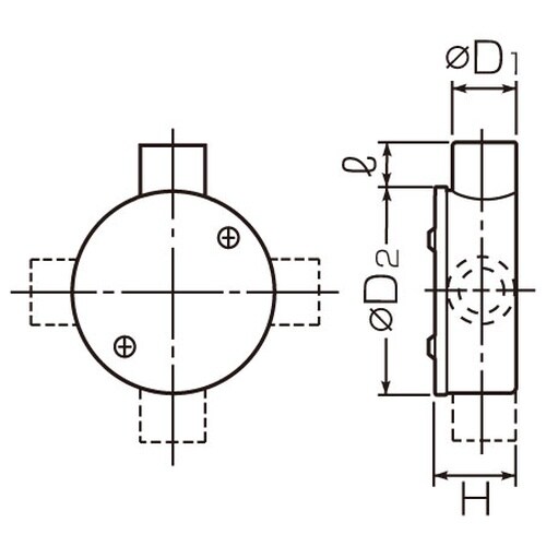 EA940CS−153 φ28mm 露出ボックス(