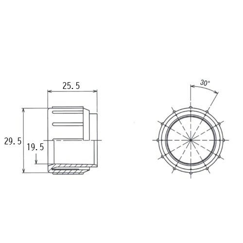 EA940CT−52 E25 パイプエンドキャップ