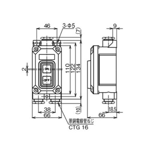 EA940DF−82 15A/3P三相 押しボタン