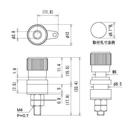 EA940DP−3 8.7mm/黒 ターミナル
