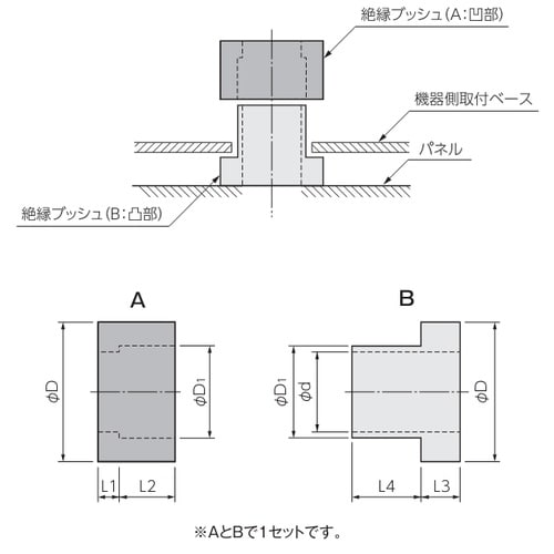 EA940DR−202 M 5 絶縁ブッシュ(4組