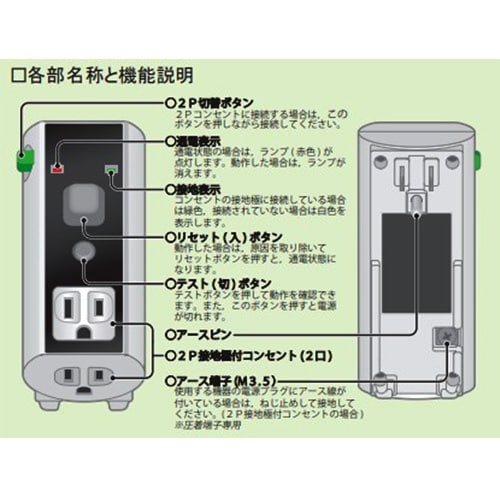 EA940MF−2 AC100V/15A 漏電遮断