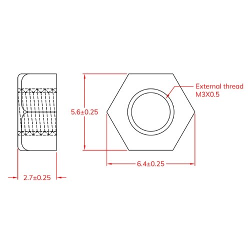 EA945AG−103 M3 プラスチックナット(