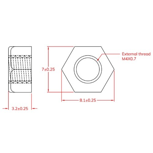 EA945AG−104 M4 プラスチックナット(